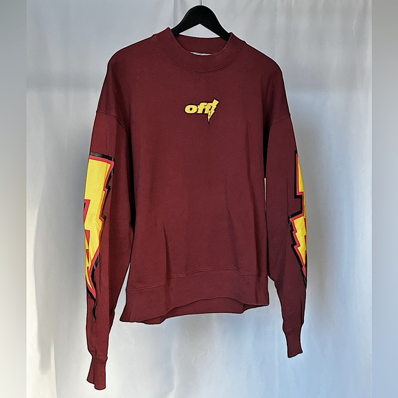 Off-White Thunder Cotton Sweater with front and back print size XS (unisex) - Picture 3 of 14